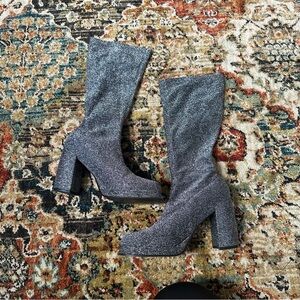 Vintage 90s silver sock boots